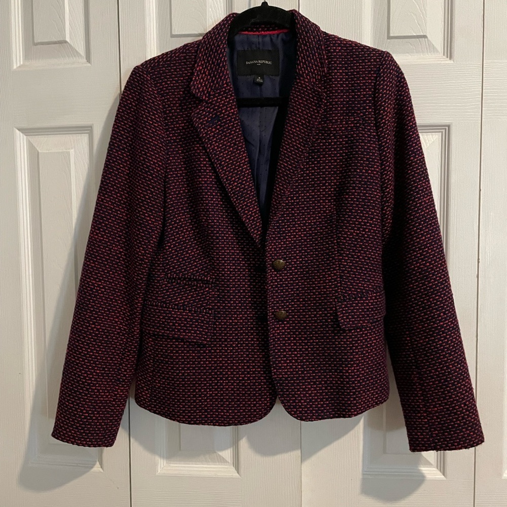 Banana Republic blazer, red and navy, size 8
